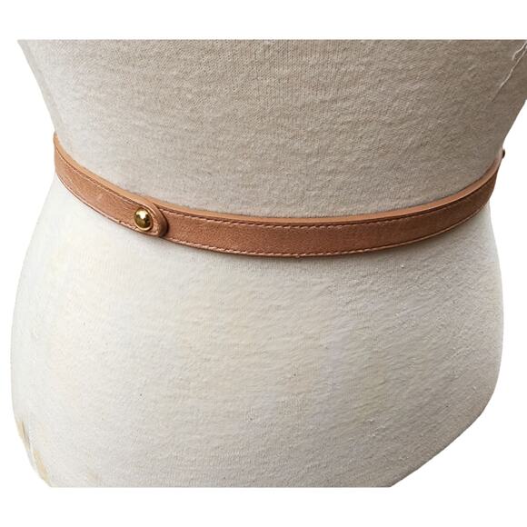 Talbots Womens Natural Tan Thin Leather Belt sz Small Classic Workwear Everyday - Picture 5 of 8